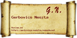 Gerbovics Neszta névjegykártya